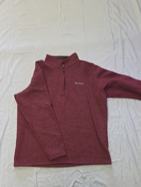 Columbia Men's Burgundy Half-Zip Sweater
